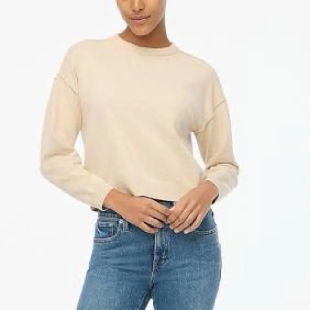 J.Crew Re-Imagined Women's Crewneck‎ Sweatshirt Medium Light Peach Cotton